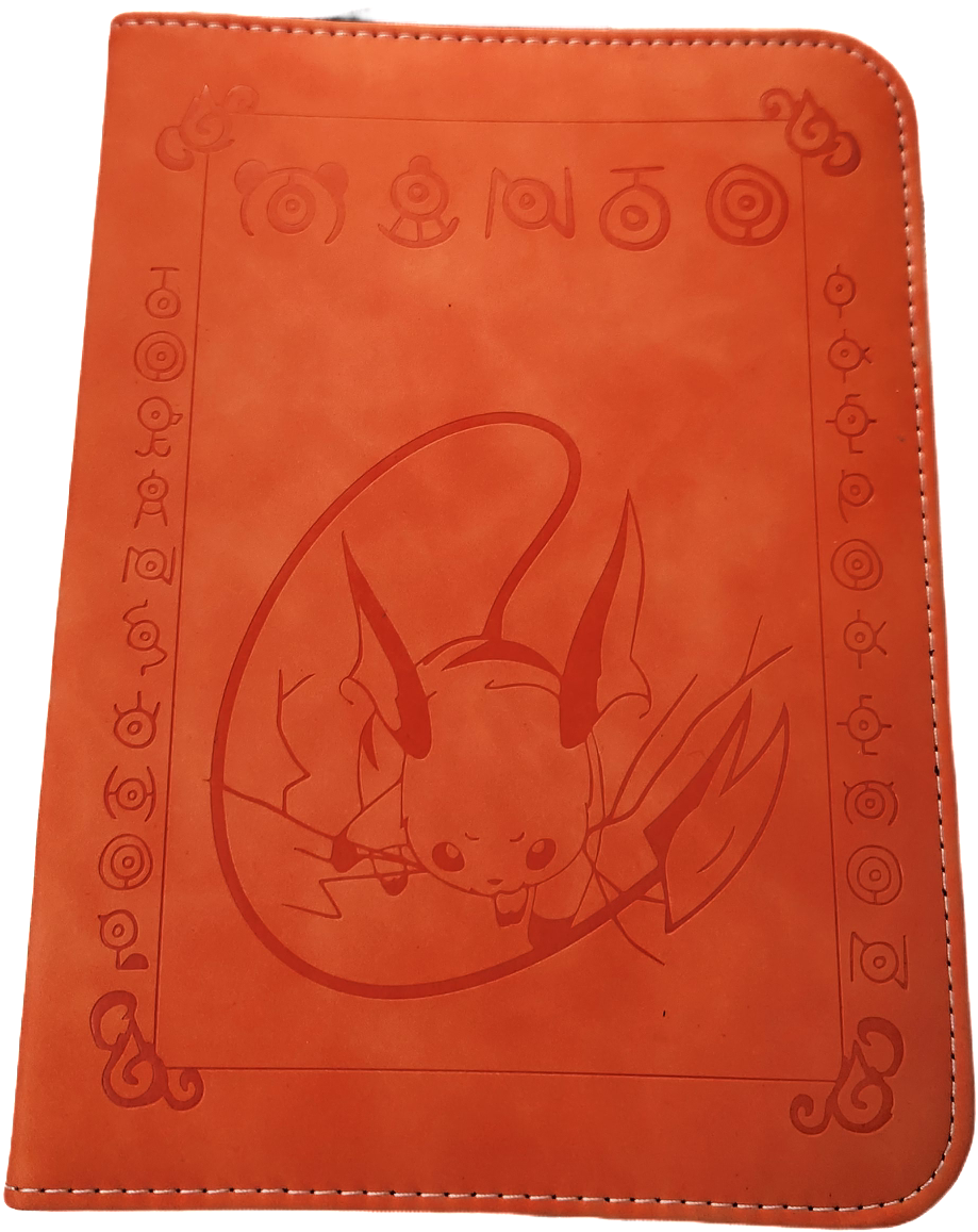 Pokémon Orange coloured Leather Binder- Raichu