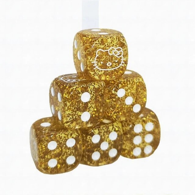 Hello Kitty Golden sparkle Dice (12 pack)