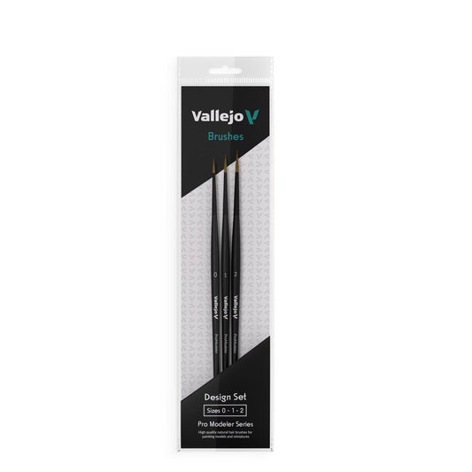 Vallejo - Brushes - Pro Modeler - Design Set - Natural Hair (Sizes 0; 1 & 2)