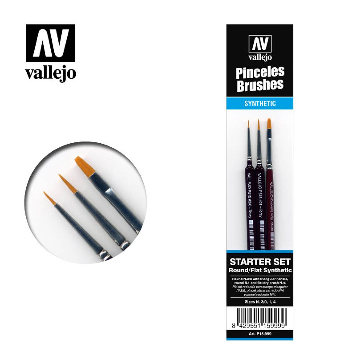 Vallejo - Brushes - Precision - Starter Set I (3 Pcs.)